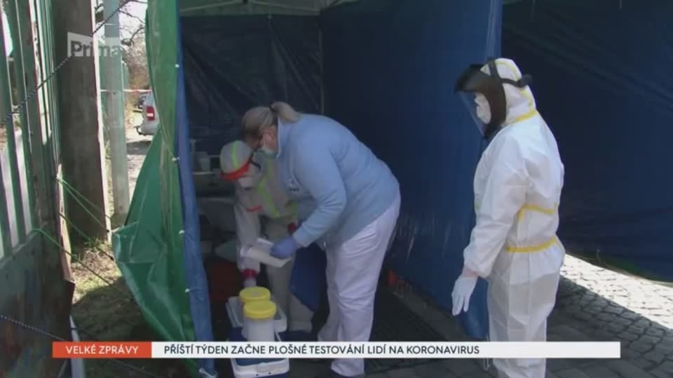 15.04. 2020 VELKÉ ZPRÁVY: PŘÍŠTÍ TÝDEN ZAČNE PLOŠNÉ TESTOVÁNÍ LIDÍ NA KORONAVIRUS